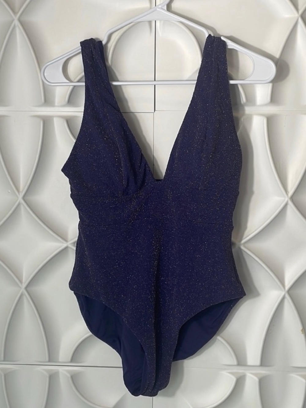 Andie swim purple glitter one piece swimsuit sz S.  49